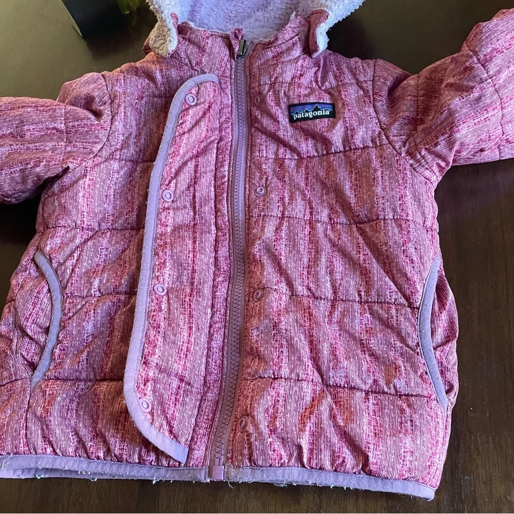 Patagonia Pink Reversible Dream Song Hoody Jacket Size 4T